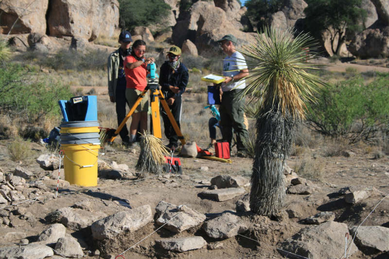 copyright ENMU 2019 all rights reserved - City of Rocks excavation group surveying site
