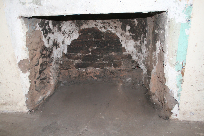 remnants of 1882 adobe fireplace